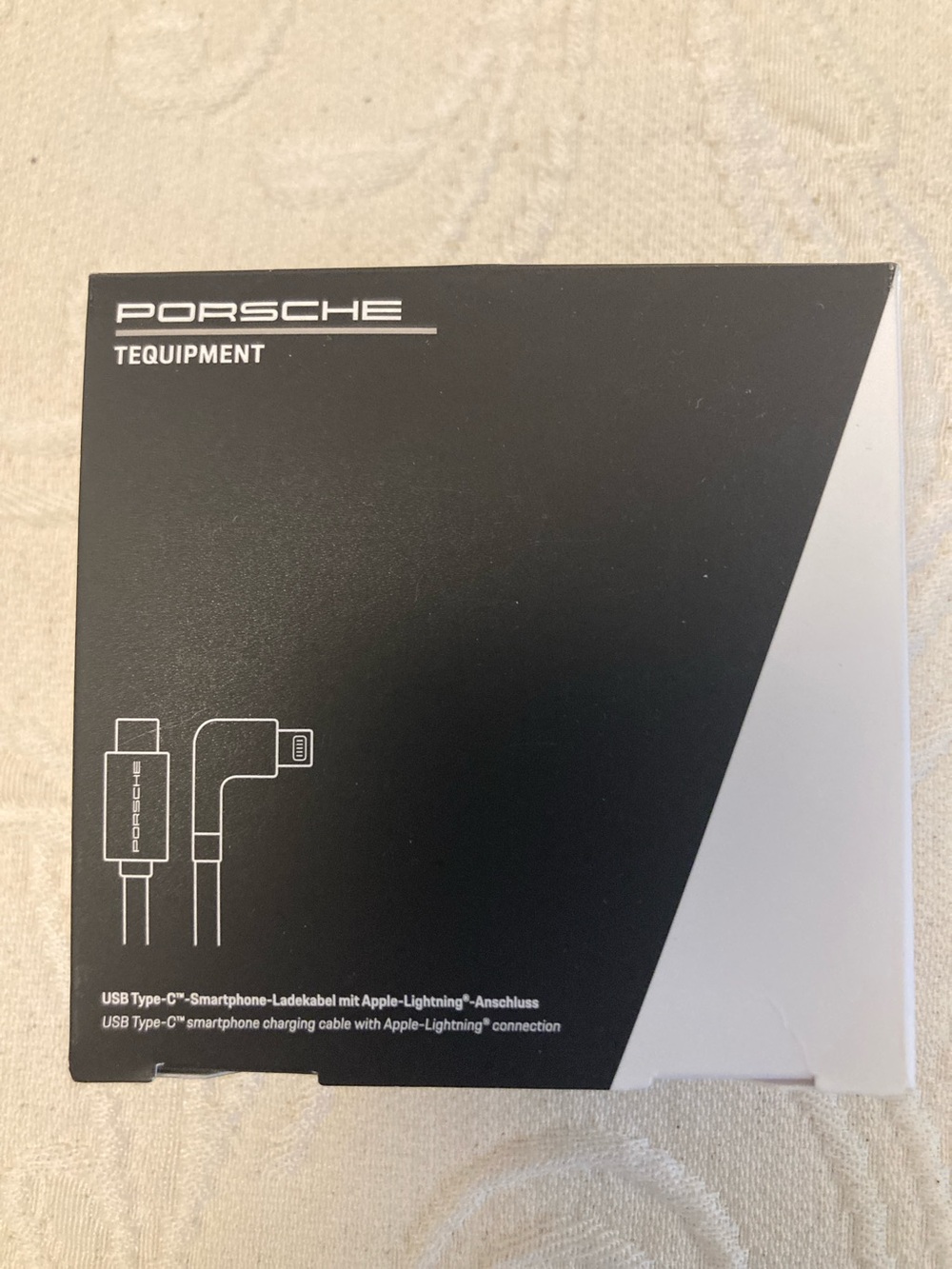 Porsche Design Black and White USB Type-C to Lightning Charging Cable